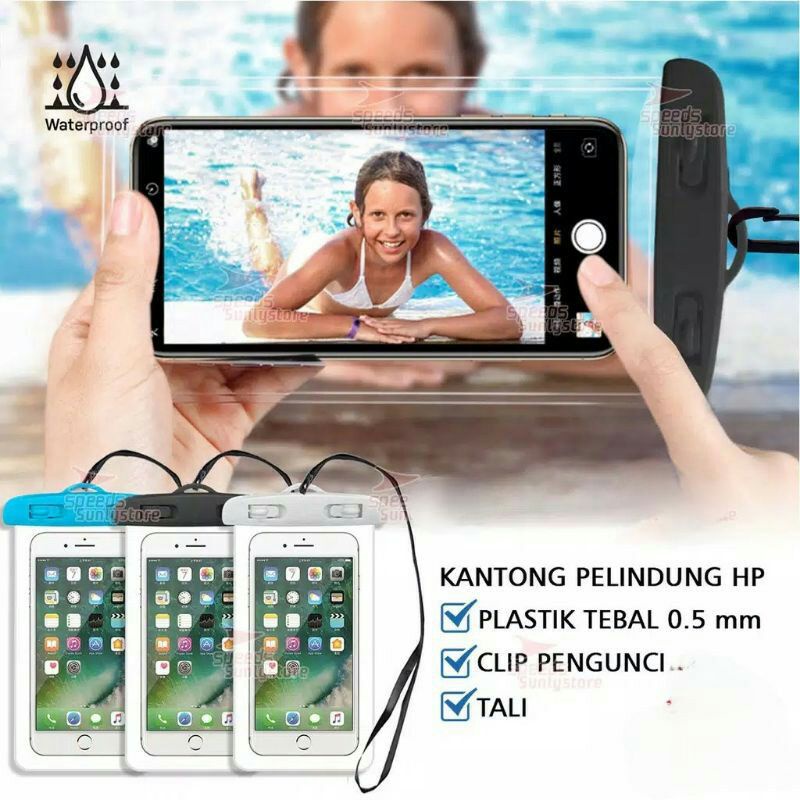 [Hitam Ready] Case HP Kantong Premium Waterproof &lt; 6,5&quot; ™