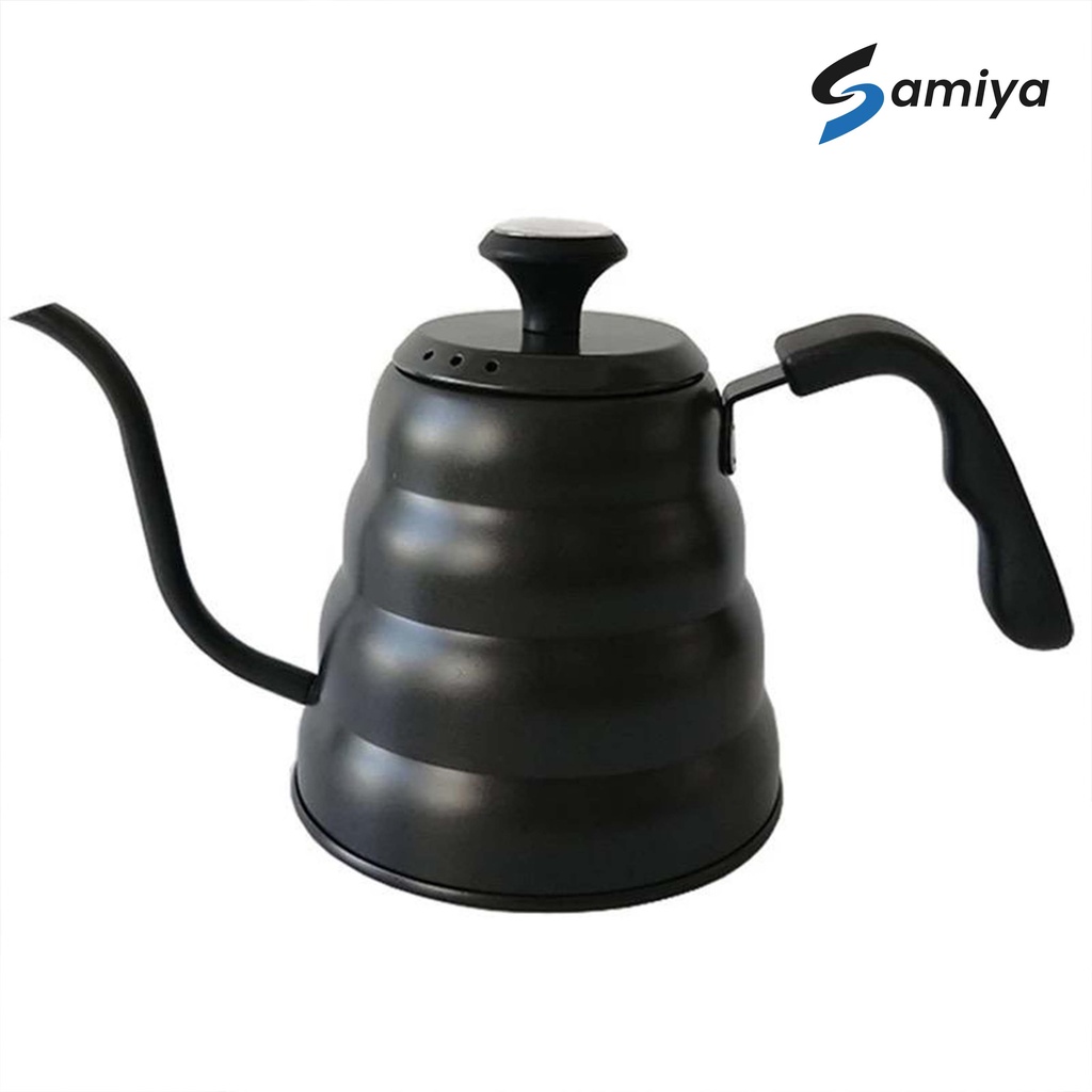 gooseneck kettle black hitam thermometer 1,2Liter / teko kopi pour over drip V60 1.2liter teflon