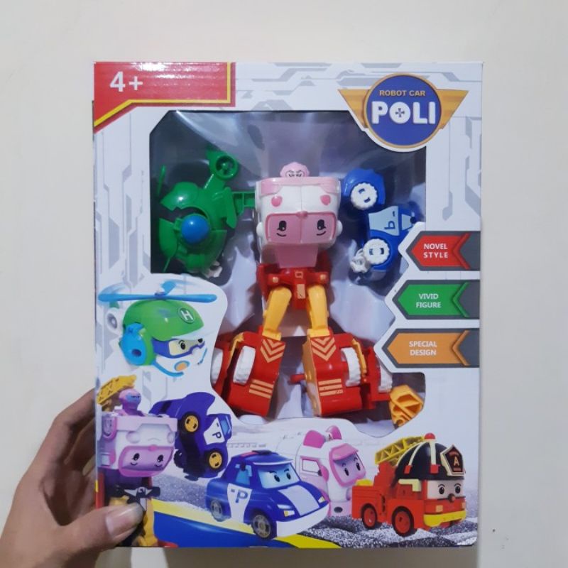 Mainan Robocar 4 in 1 Transformers - Robot Mobil Transformer Anak Laki Cowok