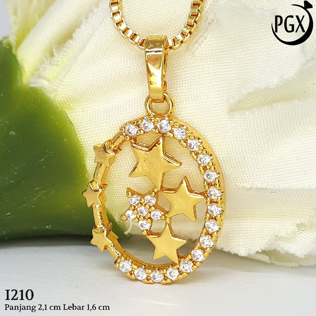 PGX Liontin Kalung Xuping Wanita Perhiasan Lapis Emas Aksesoris Fashion - I210