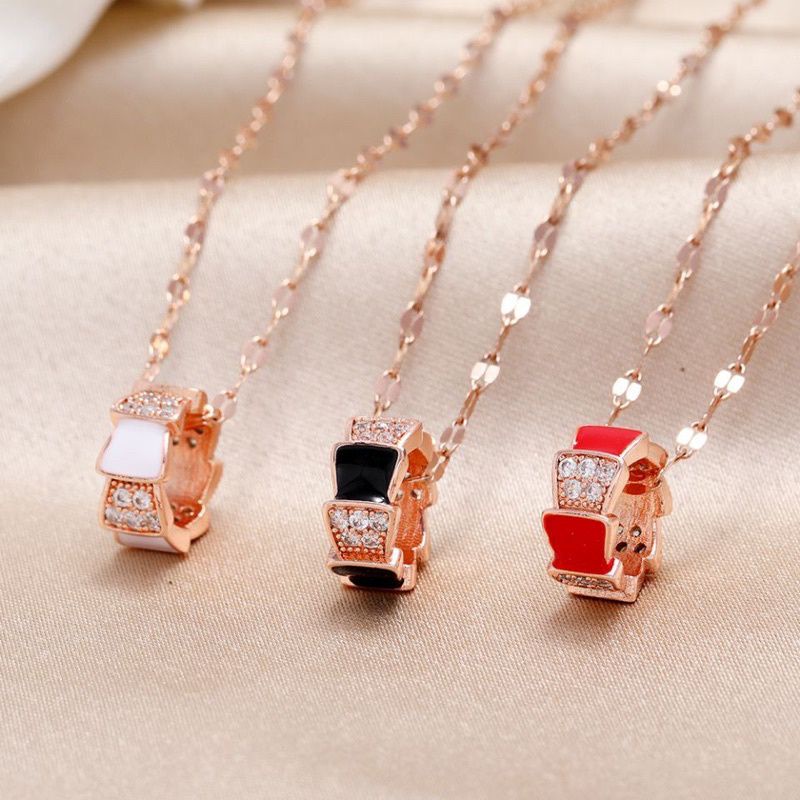 GG kalung Liontin Bulat Merah Titanium#KL-BTES