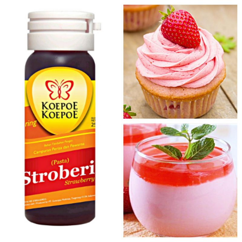 

pasta stroberi 25 ml pasta strawberry perisa makanan pewarna kue pewarna puding pewarna cake aroma kue