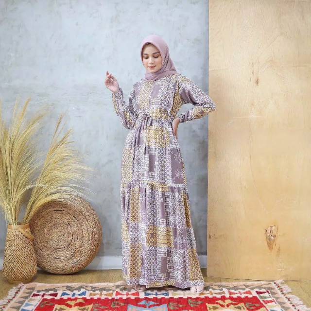 Gamis Rayon Abstrak / Dress Muslim