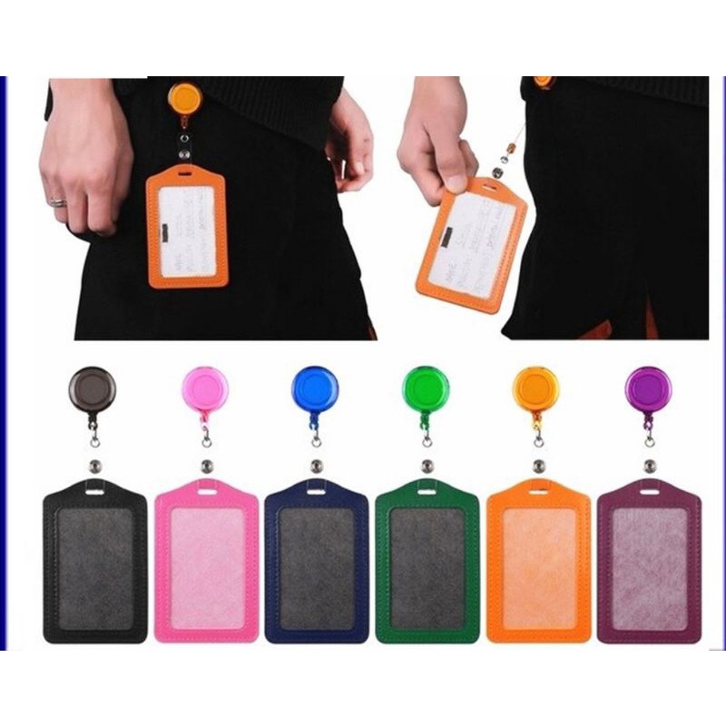 

Gantungan Name Tag Id Card Kulit sintetis polos