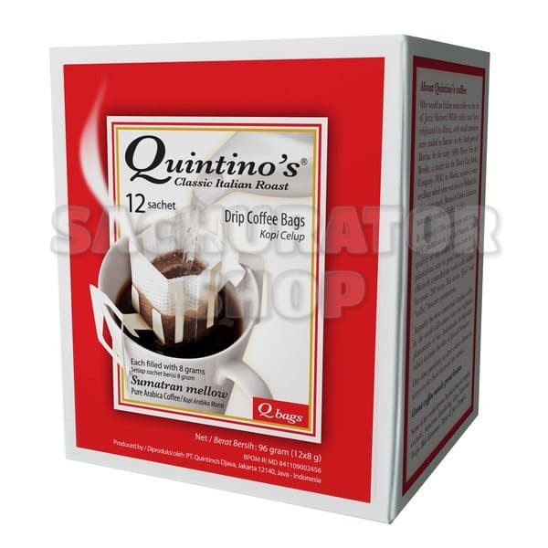 

Kopi Celup Quintinos Quintino's Sumatran Mellow Drip Coffee Bags 12 s