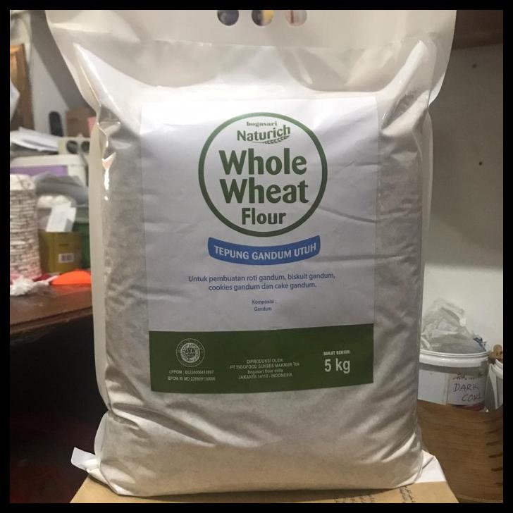 

TERBARUU!! Tepung Gandum Utuh 5kg - Naturich Whole Wheat - Gosend / Grab Onlyy!! COD