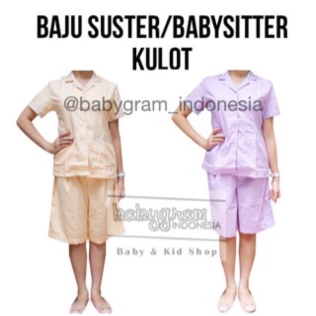 Baju Babysitter / Seragam Babysitter / Seragam Suster Celana Kulot
