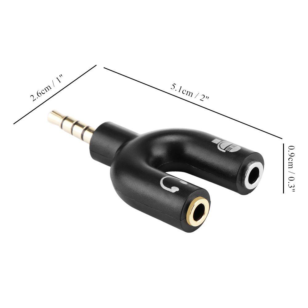 Quinton Audio Adapters Colokan Spliter Stereo 3.5mm Ke Mic &amp; Headset