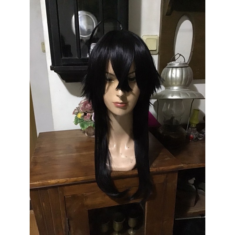 Malleus Draconia Twisted Wonderland wig cosplay black