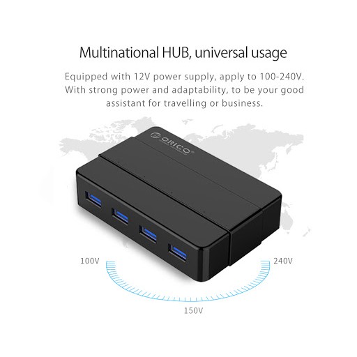 Usb A 3.0 hub Orico 4 port 5gbps vl812 adapter for pc cpu laptop h4928-u3 - Terminal usb3.0 4 slot adaptor h4928u3