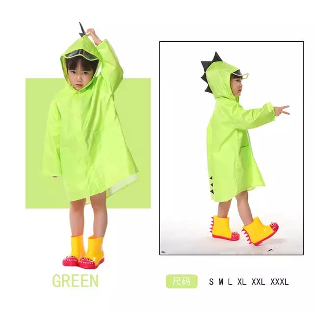 Jas Hujan Anak Mantel Anak  Jas hujan murah/Kids Raincoat Dino-Terlaris 2 - 10 Tahun