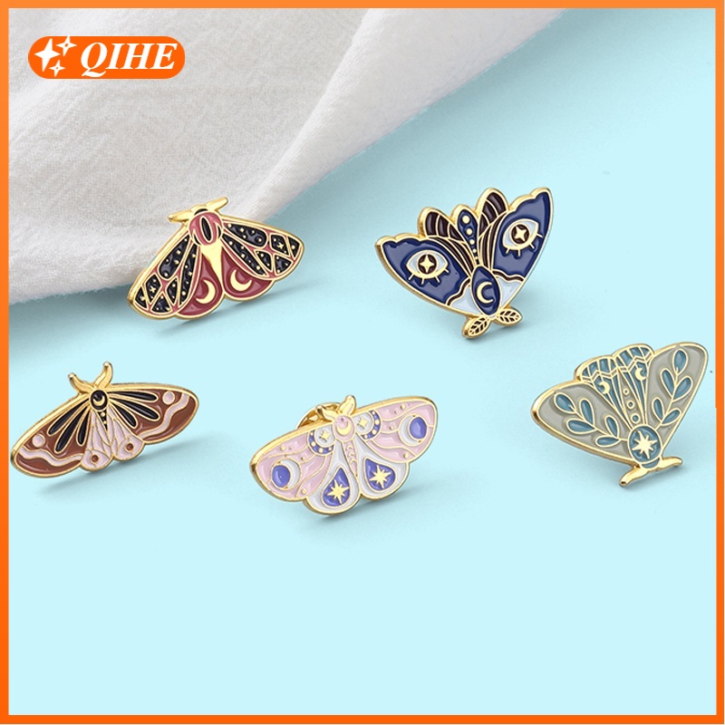 Colorful Moth Butterfly Enamel Pins Cute Butterfly Brooch Lapel Pin Badge Cartoon Insect Jewelry Gift