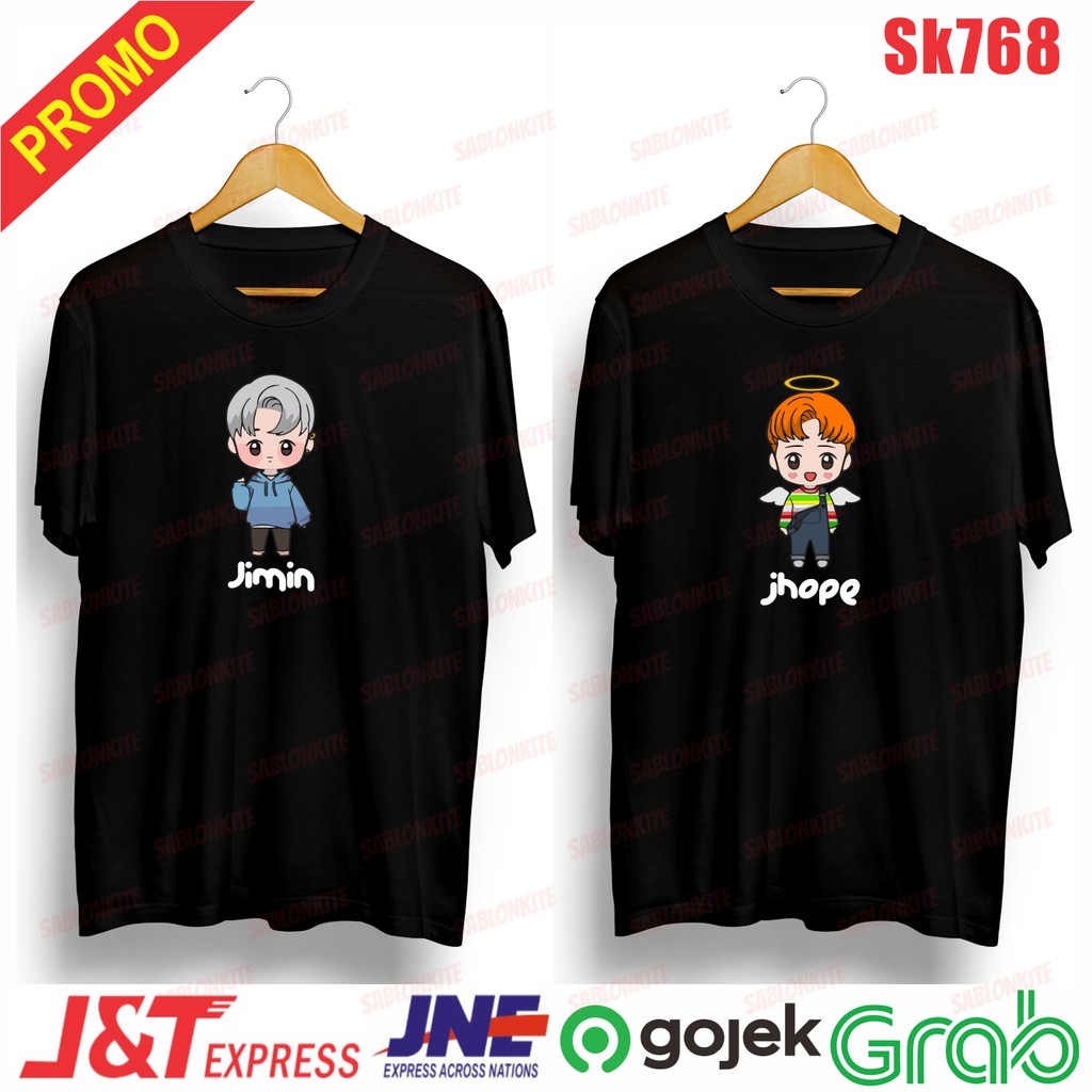 MURAH!!! KAOS KPOP PERSONIL MEMBER KARTUN KEREN SK768 UNISEX COMBED 30S