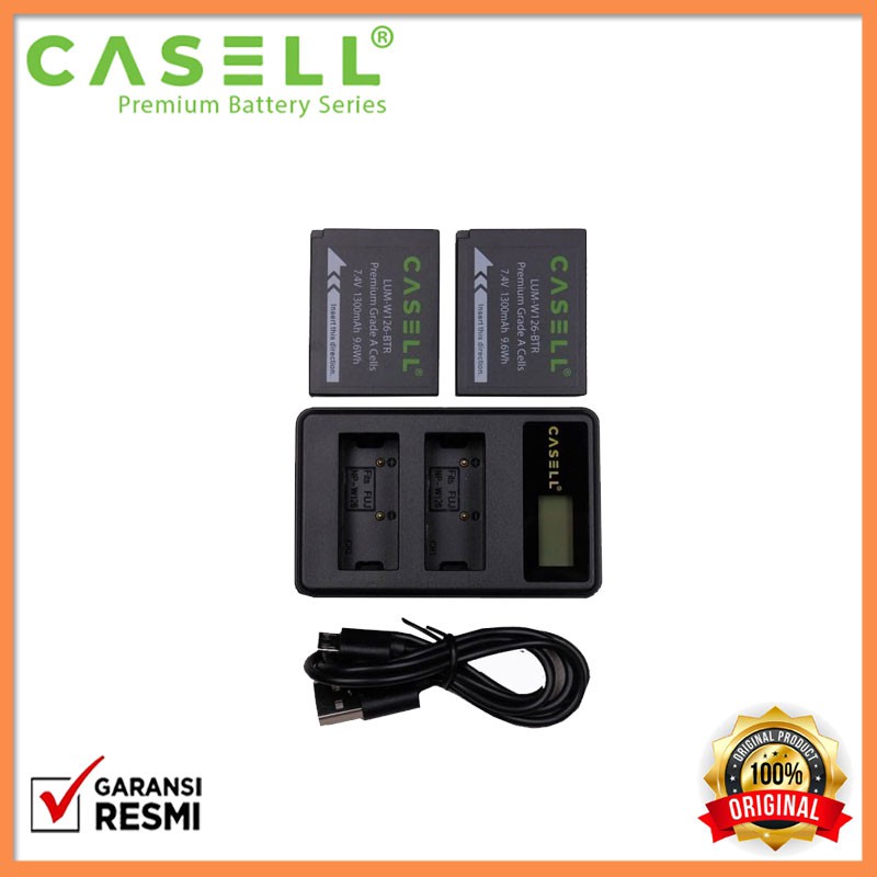 Casell NP W126 Battery 2-Pack and Charger for Fujifilm XA3,XA5,XA7,XT100,XT200,XT1,XT2