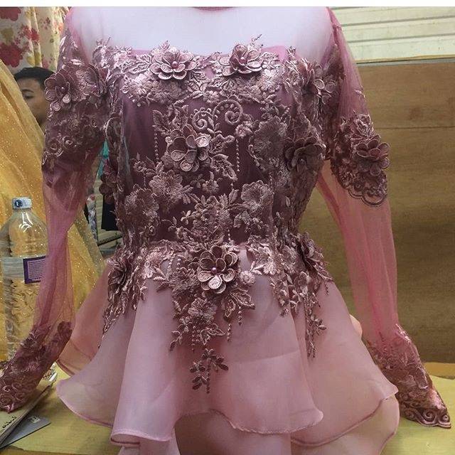 Dress tile bordir 3D / kebaya modern / kebaya wisuda / kebaya tunangan