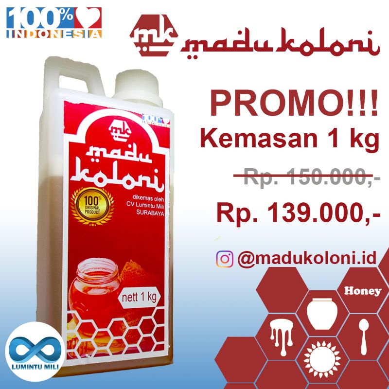 

Madu Koloni kemasan 1 kg