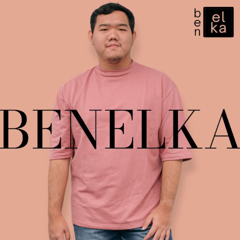 Kaos Oversized Benelka Polos Pria Warna Dusty Pink
