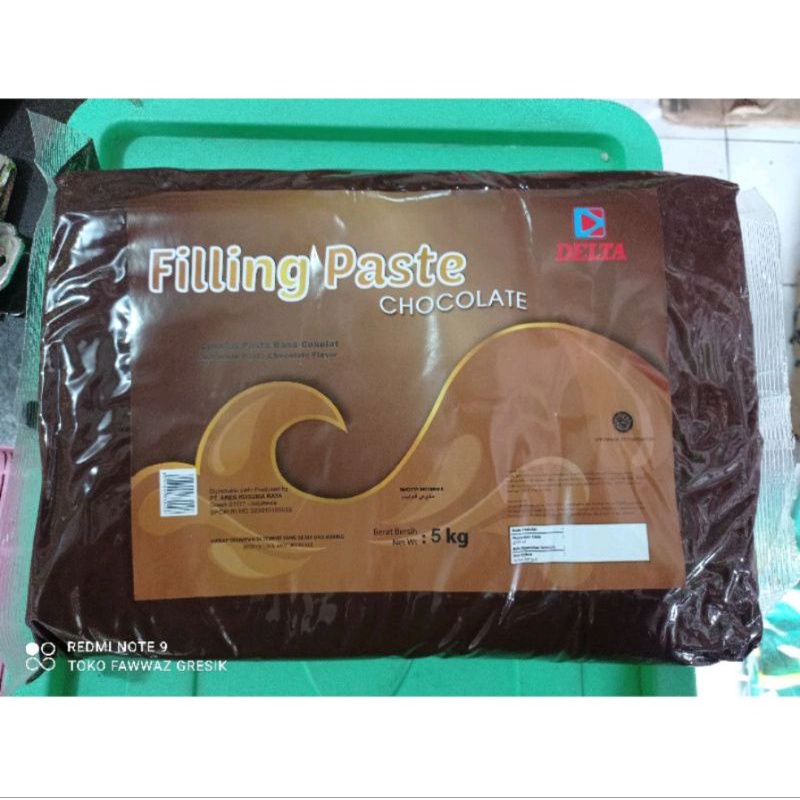 

Filling Paste Chocolate Delta 5Kg / Selai Coklat Filling 5Kg / Pasta Selai Cokelat 5 Kg / Coklat Isian Olesan Roti Premium