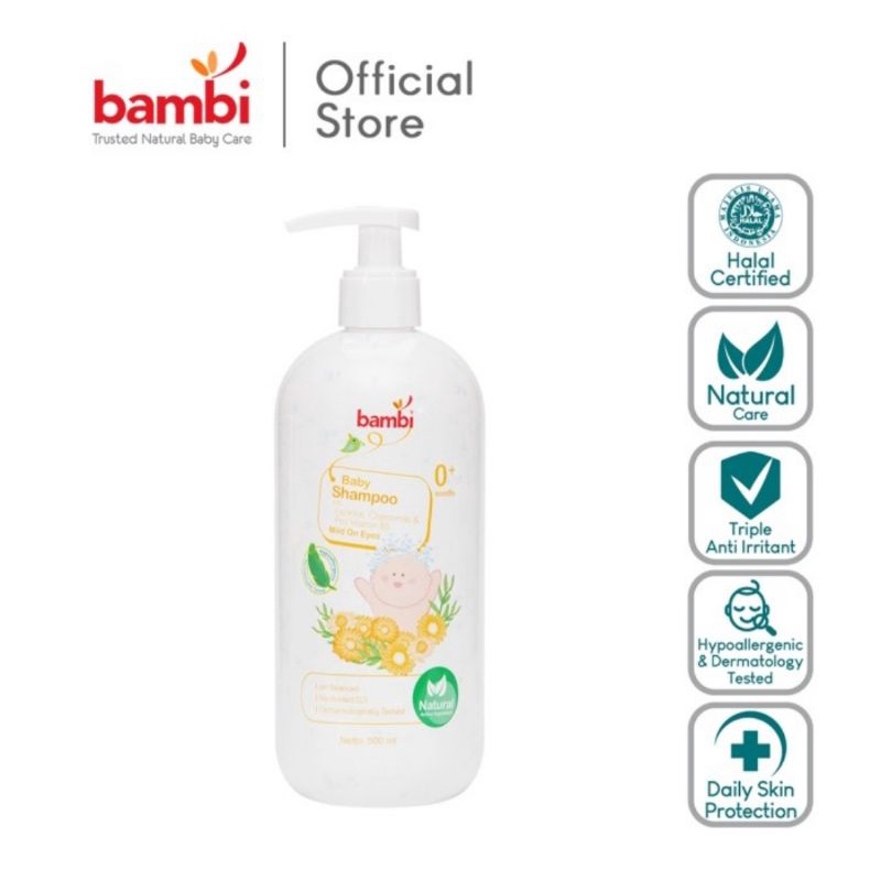 Bambi Baby Shampoo Pump Ukuran 500 ml - Shampo Bayi &amp; Anak