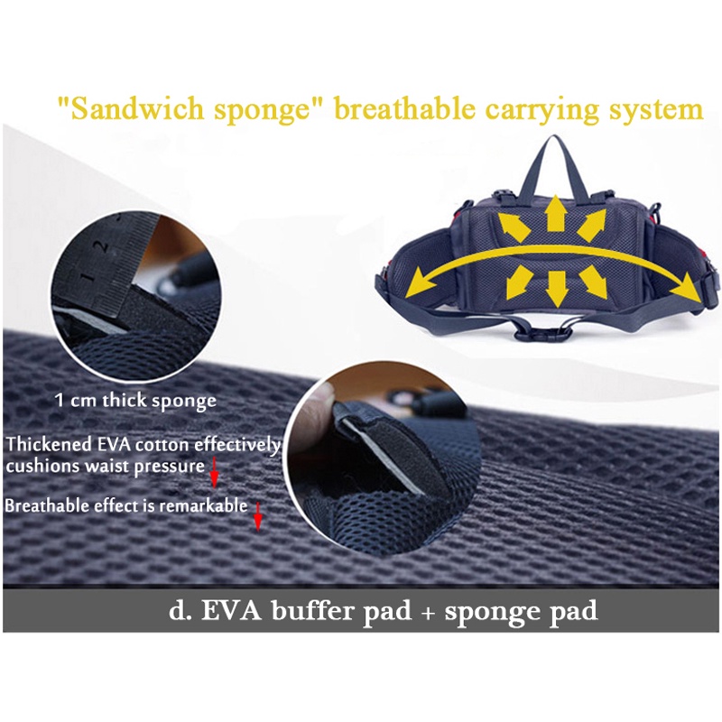 SmallLee Olahraga Luar Ruangan Tas Pinggang Hiking Bersepeda Climbing Ransel Sepeda Pack Botol Air Lari