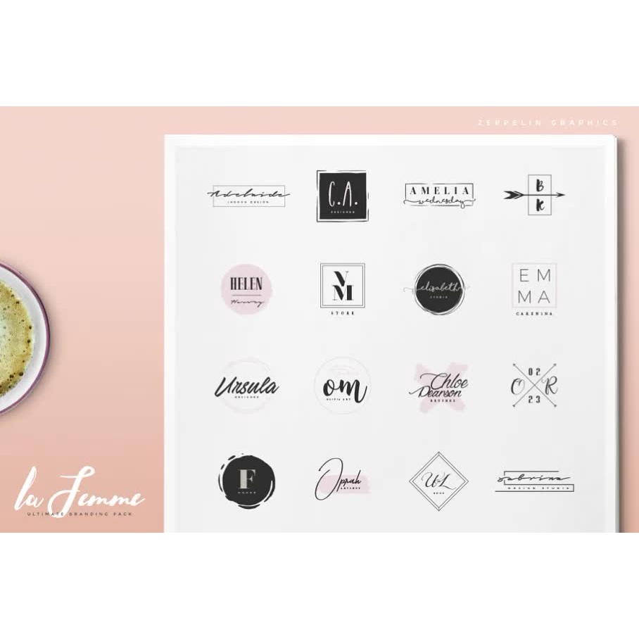 250 Feminine Logo Branding Pack