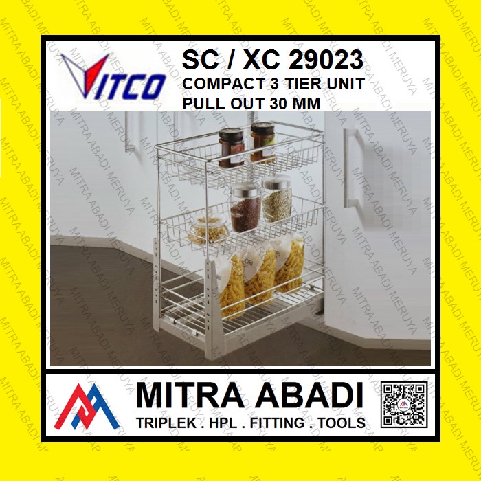 Vitco Xc Sc Sm 29023 Rak Bumbu Dapur 3 Susun Laci Tarik Stainless Ss