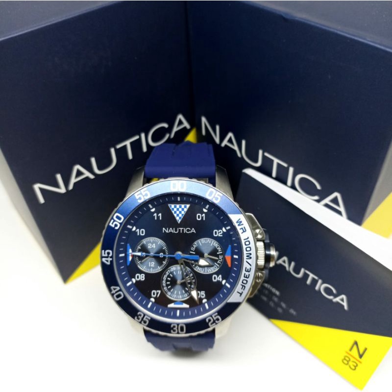 Jam Tangan Pria Nautica NAPBHS009 Tali Karet / Rubber