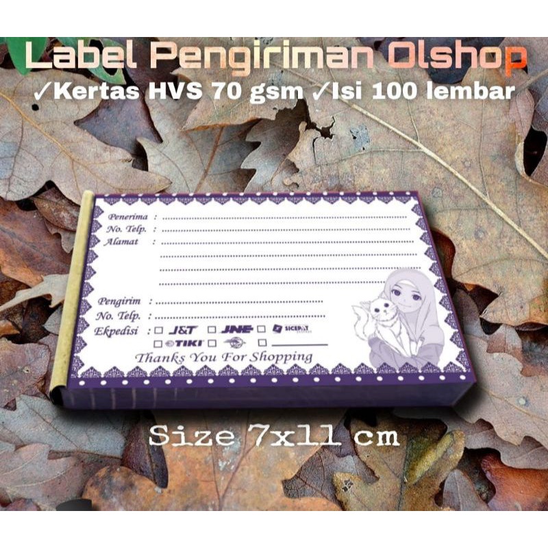 

LABEL PENGIRIMAN OLSHOP HVS ISI 100/LABEL PENGIRIMAN ONLINE SHOP
