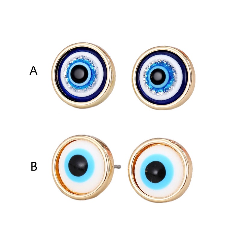 SIY  Evil Eye Stud Earrings Shining Turkish Eye Earrings Good Luck Eye Amulet Earring