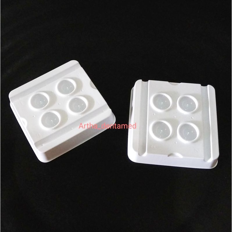 DENTAL MIXING BONDING CONTAINER TRAY 2 &amp; 4 HOLES / TEMPAT KOTAK LEM ORTHO / TEMPAT ETSA