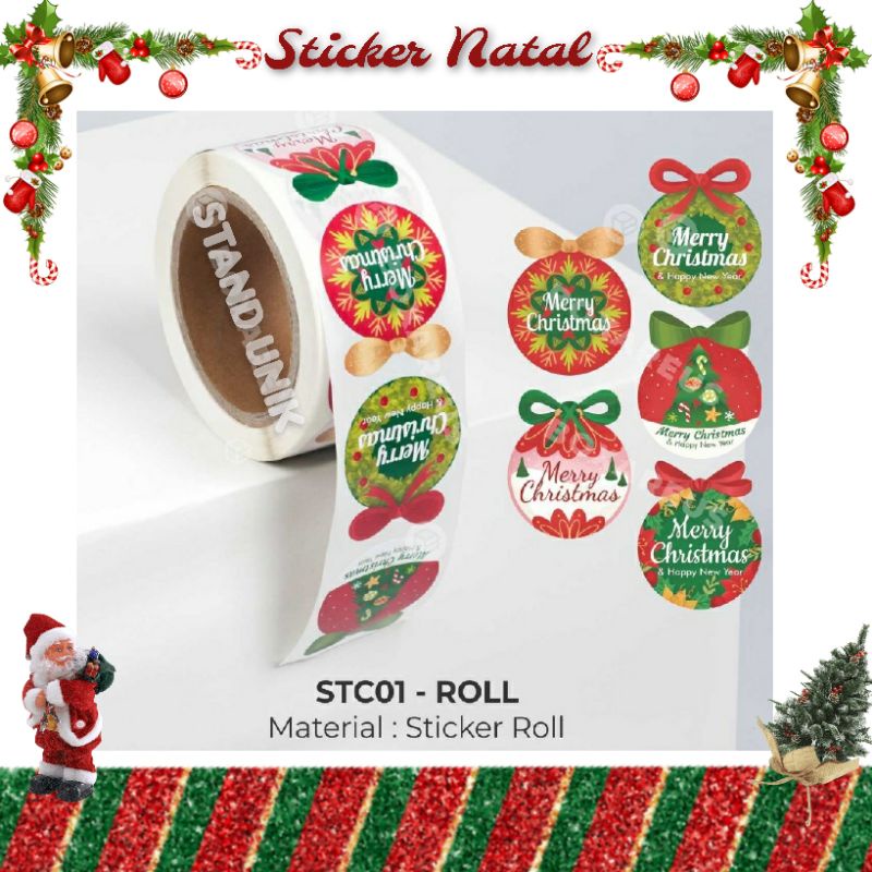 

Sticker Christmas Stiker Natal Kertas Tempel Hiasan Packaging
