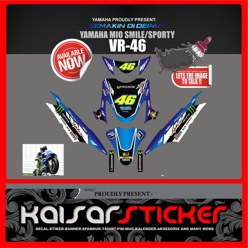 Decal Full Body Yamaha Mio Smile - Sporty VR 46 Full Body
