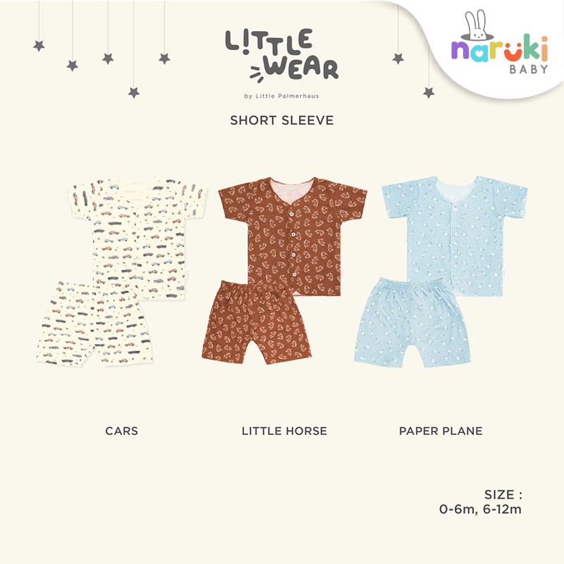 Little Palmerhaus Little Wear Button Shoulder Short Sleeve Piyama Bayi