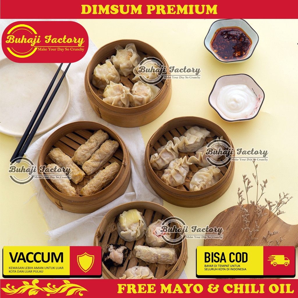 Dimsum Ayam Frozen Food Mini Pack isi 5 Vacum Free Mayones &amp; Chili Oil Home Made by Buhaji Factory Bandung