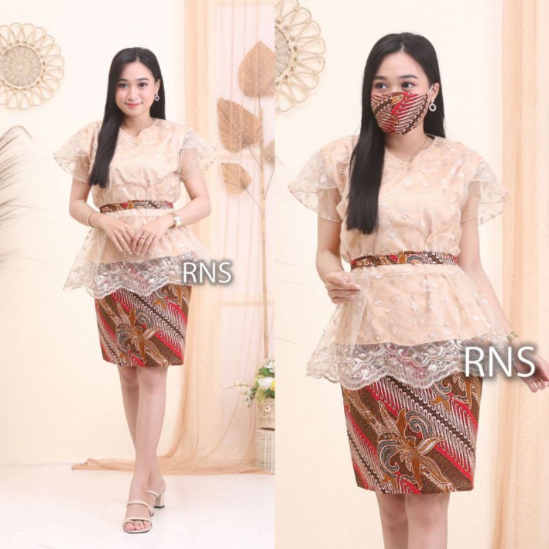 RNB BROKAT MIX BATIK COUPLE DESS BATIK MIX BROKAT