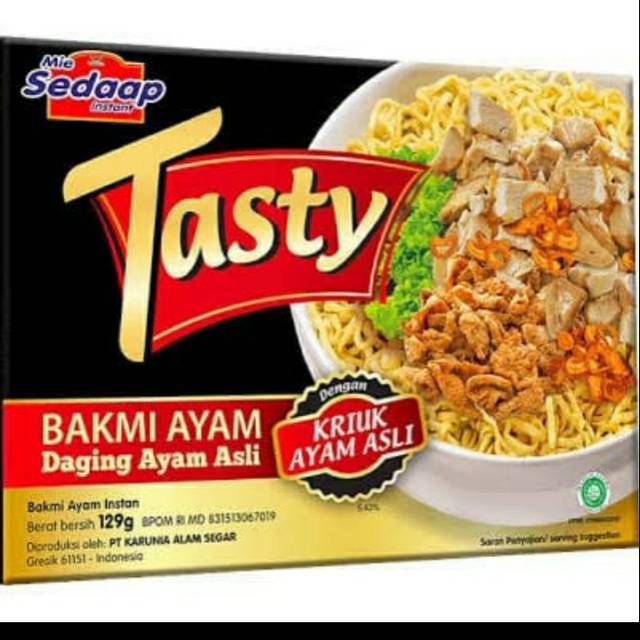 

Mie Sedaap Instan / Tasty / Bakmi Ayam / Kriuk Yang Asli / 129g
