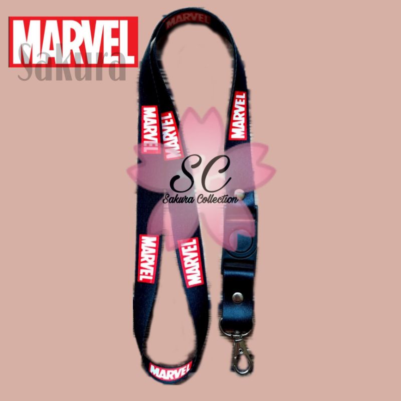 SC LANYARD MARVEL Avengers band logo/cartoon/kunci/tulisan/tali kartu nama/flashdisk/key/kartu nama/idcard/hp/vape/p*ds