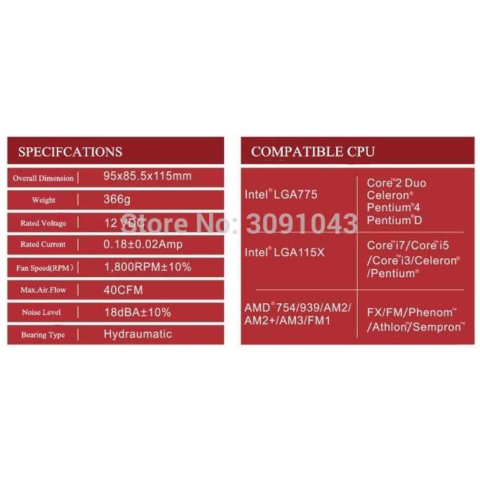 IDN TECH - PcCooler Mini CPU Heatsink 2 Heatpipe with 2 Fan 80mm - HS115