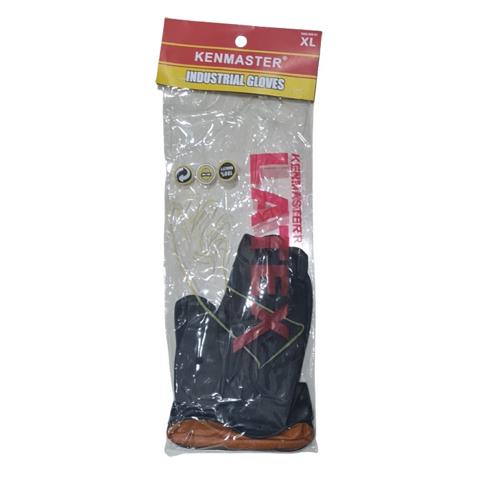 Kenmaster Sarung Tangan Karet Hitam - Latex Hand Gloves