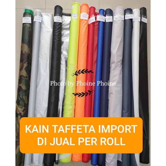 Kain | Per Roll Kain Parasut Taffeta Import Waterproof 210T Banyak Warna Terbaru Ready Stock