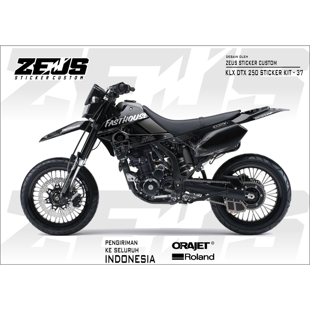 Decal Sticker - Stiker Dekal Klx Dtx 250 Zeus SC 37