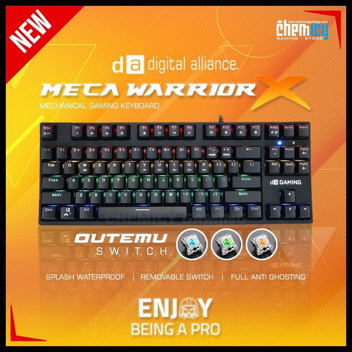 Digital Alliance Meca Warrior X Rgb Tkl Mechanical Gaming Keyboard - Hijau