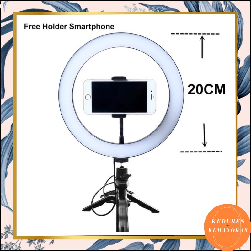 Lampu Ring Light + Tripod 16CM Fotografi Studio Led Video Ringlight  Lampu Lingkaran [KK]