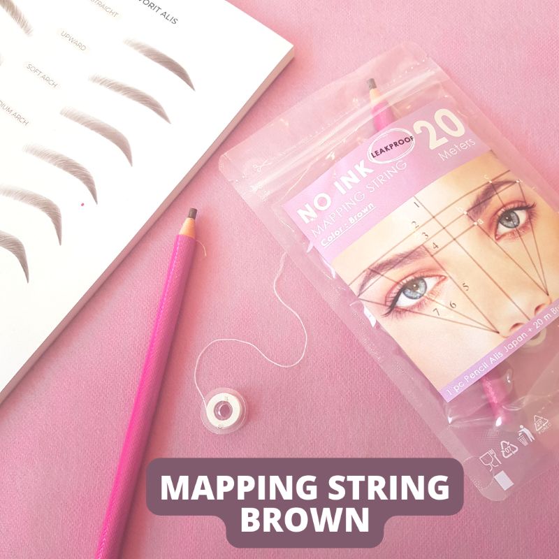 Brow Mapping Brown UZU / Penggaris Benang Sulam Alis Pola Cetakan Benang