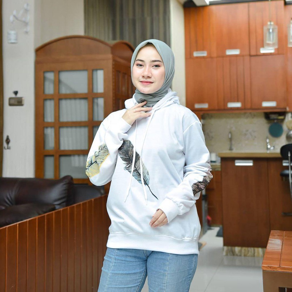 Nara Grosir - One Feather l Sweater Unisex l Ready Biru