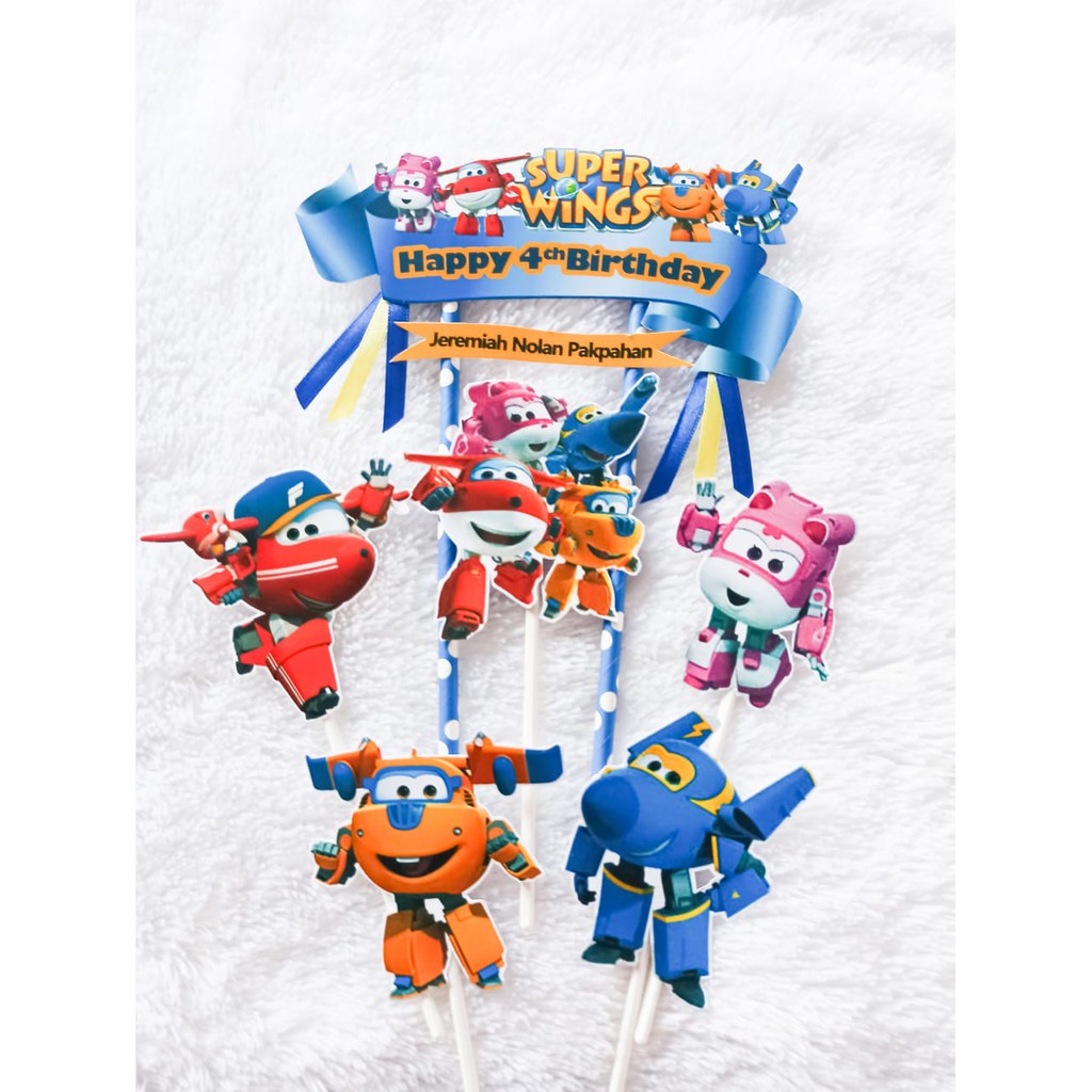 cake Topper Superwings / Topper kue Super wings /Tusukan kue Superwings / Dekorasi kue Superwings