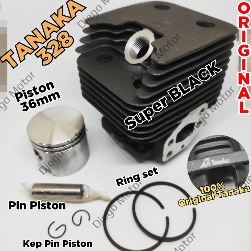 TANAKA 328 ORIGINAL Cylinder blok seher komplit mesin potong rumput 2tak Original Asli Tanaka