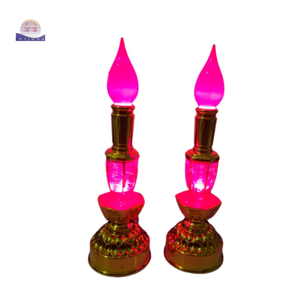 LAMPU LED LILIN LISTRIK WARNA EMAS DOUBE GUNA 6INCH