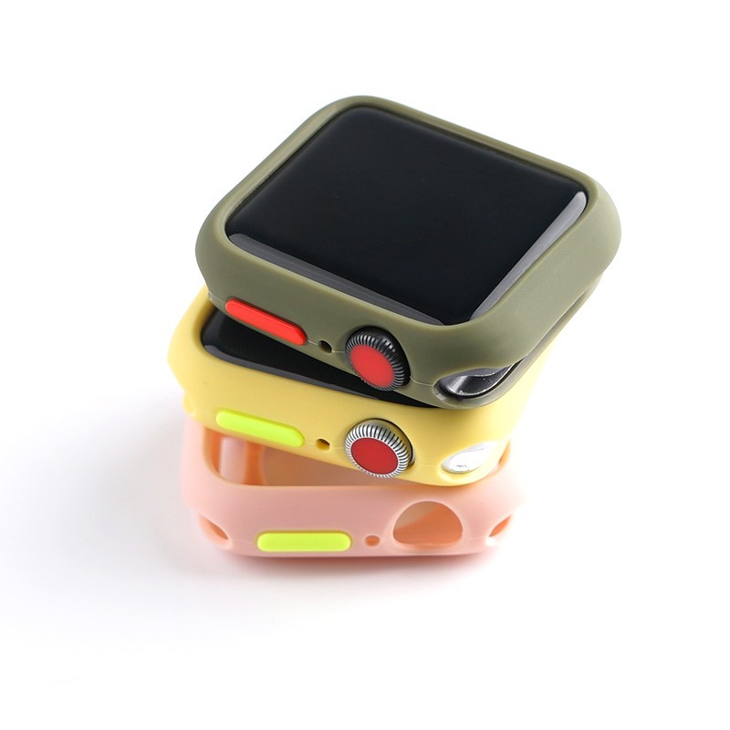 Soft Case Apple Watch Series 1, 2, 3, 4, 5, 6, 7, 8 all series 45, 44, 42, 40, 41, 38mm Soft Aero Color Button Matte