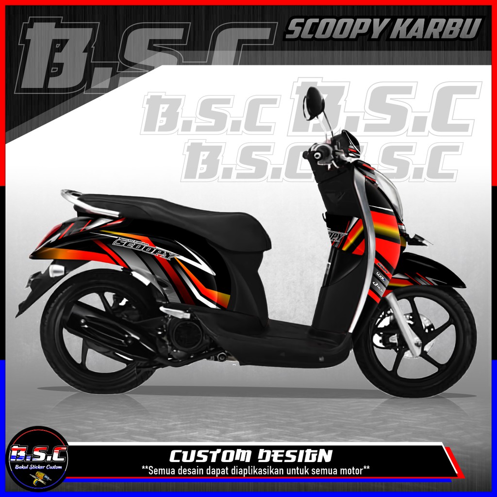 Sticker Decal FULL BODY Scoopy Karbu Scoopy Old Motif Racing Special Red
